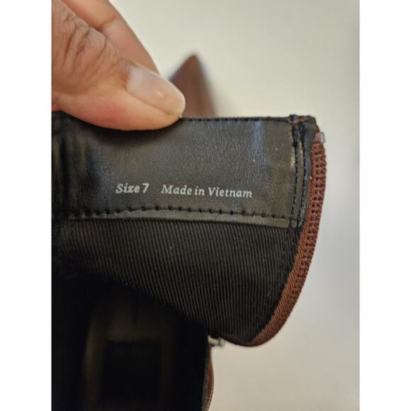Dolce Vita Leather Heel Zip Booties - Women's Size 7 (Brown) - Picture 9 of 9